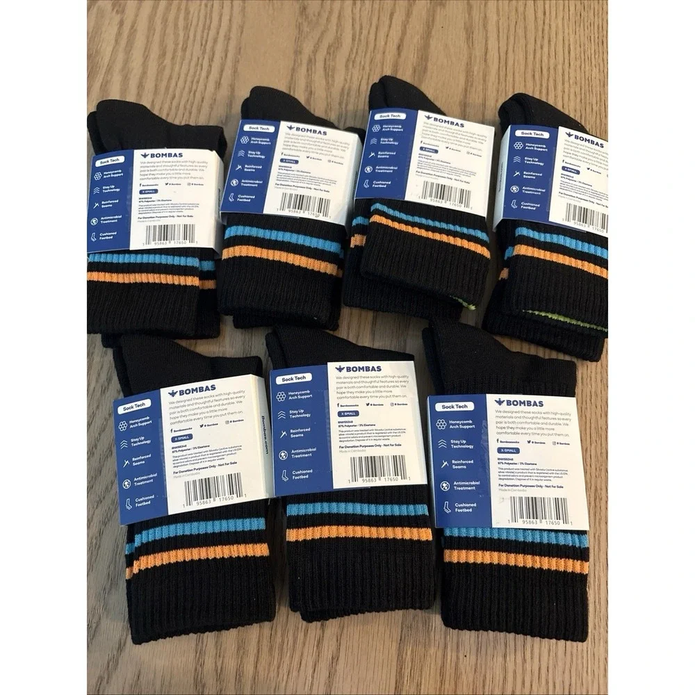 7 Pairs BNWT Bombas Ankle Socks Extra Small (Fits Kid Sizes 1-6)